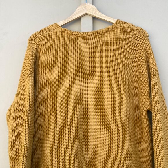 Jenni Kayne Fisherman Organic Cotton Blend Sweater Mustard Yellow - Picture 10 of 14